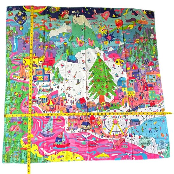 LUSH Limited Edition "Lush World" 100% Recycled Polyester Knot Wrap, 39" x 39.5” - Picture 2 of 2